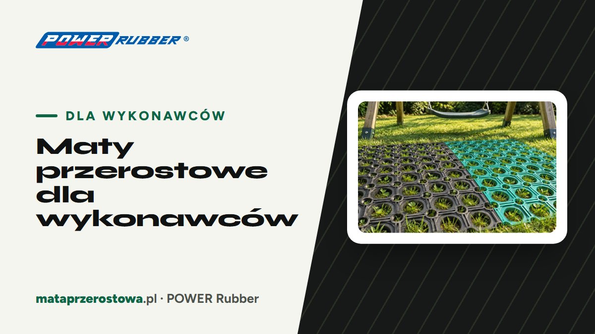 Maty przerostowe ułożone pod urządzeniem placu zabaw przez firmę wykonawczą — POWER Rubber